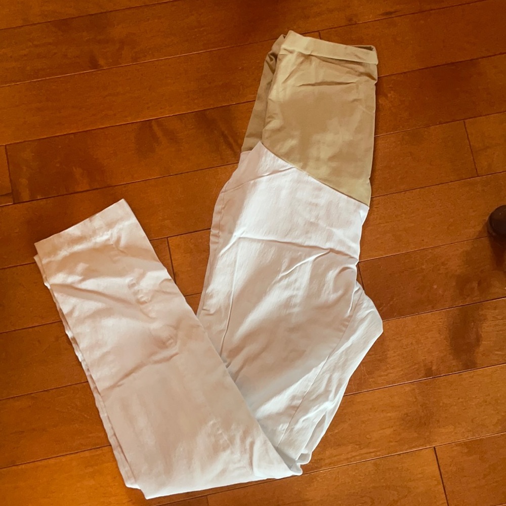 White maternity pants